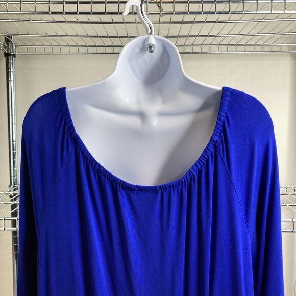 Chico's Women's Royal Blue Maxi Dress Size 2 Large Slinky Knit Travel Packable0 - Picture 10 of 11